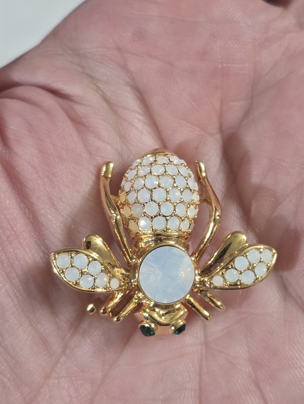 Vintage Joan Rivers Opal Bee October Birthday Brooch - Picture 3 of 14
